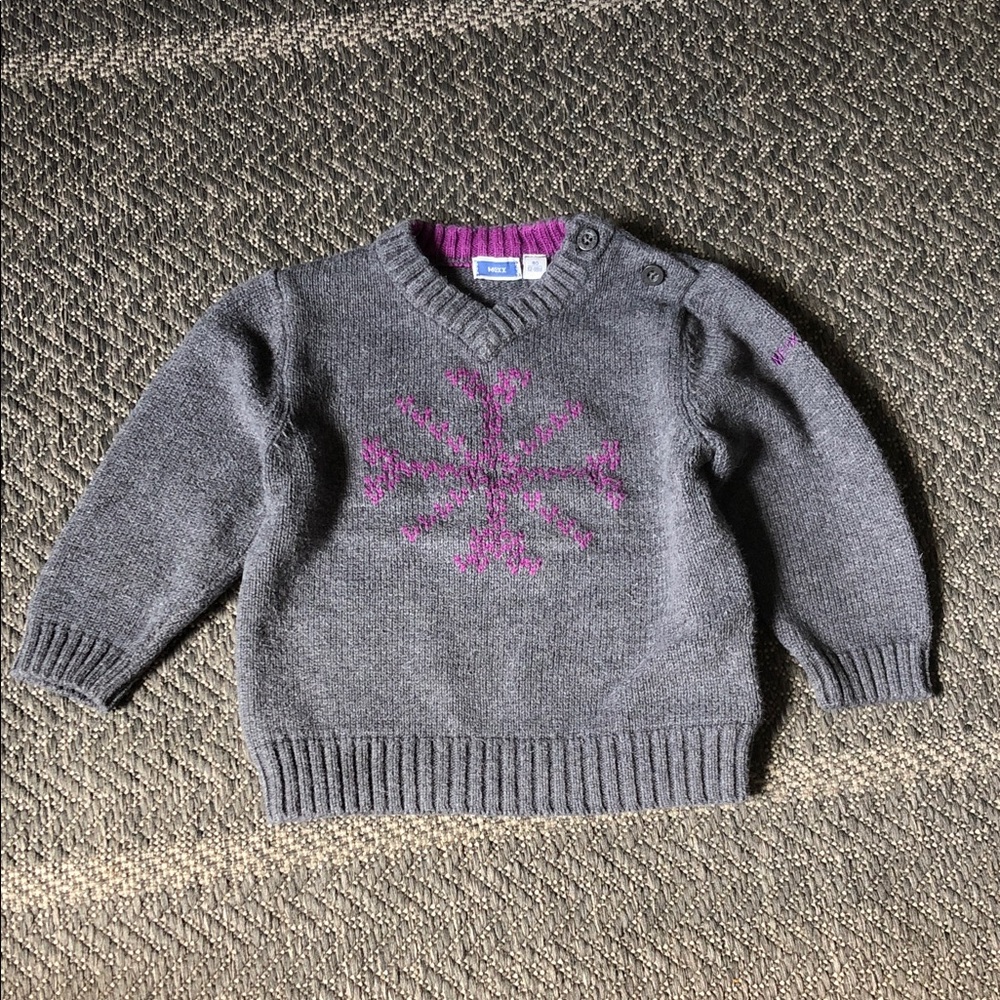 Mexx Gray Sweater with Purple Snowflake Detail